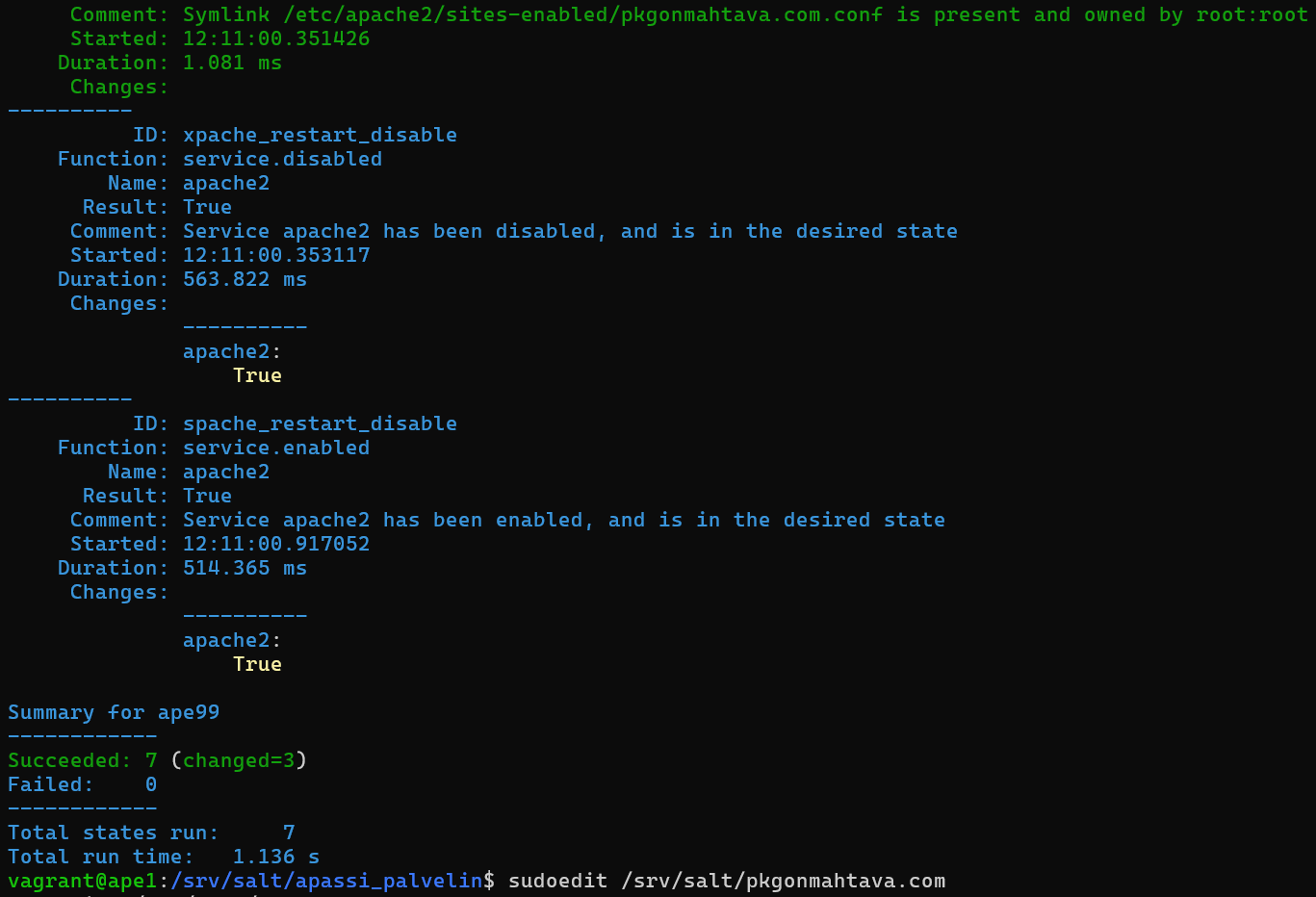 Vastaus moduulin ajamiseen