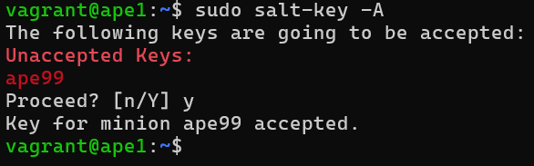 Minionin avaimen hyväksyminen