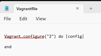 Vagrantfile-tiedostosta poistettu kommentit