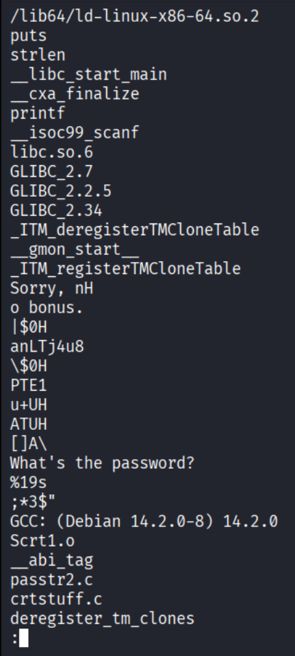 Tiedosto stringsilla