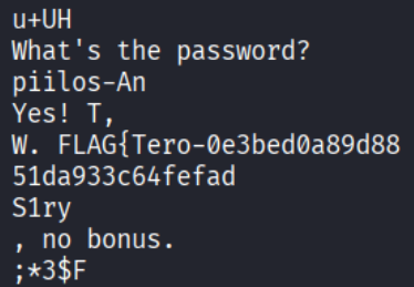 Osa salasanasta ja lipusta