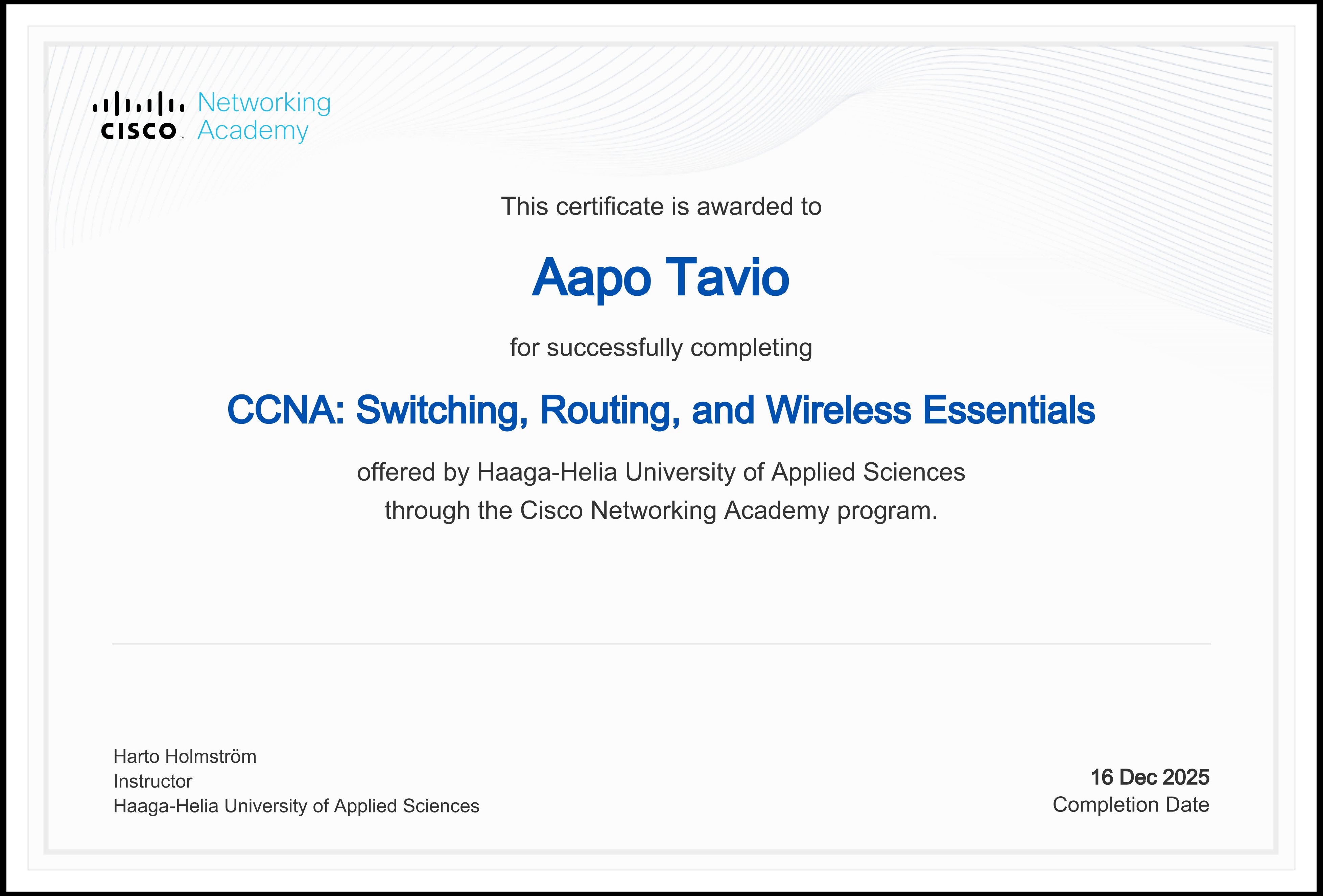 first ccna certificate