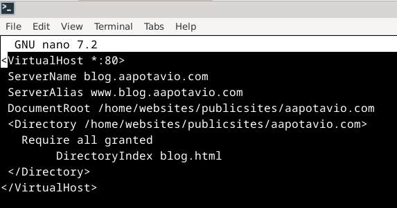 Blog konfigurointitiedoston muokkaaminen