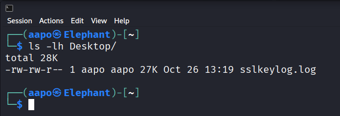 Kuva sslkeylog-tiedostosta